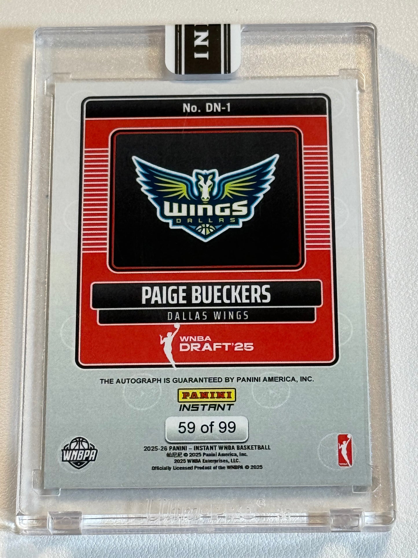 2025 WNBA Draft Night Paige Bueckers Auto /99 Panini Instant