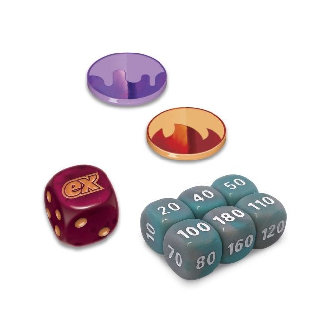 Picture of dice in Pokemon Scarlet & Violet Obsidian Flames Pokemon Center Elite Trainer Box