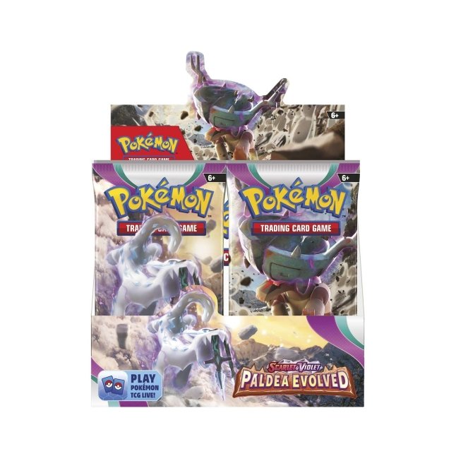 Picture of front of Pokemon Scarlet & Violet Paldea Evolved Booster Box