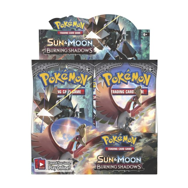 Picture of front of Pokemon Sun & Moon Burning Shadows Booster Box