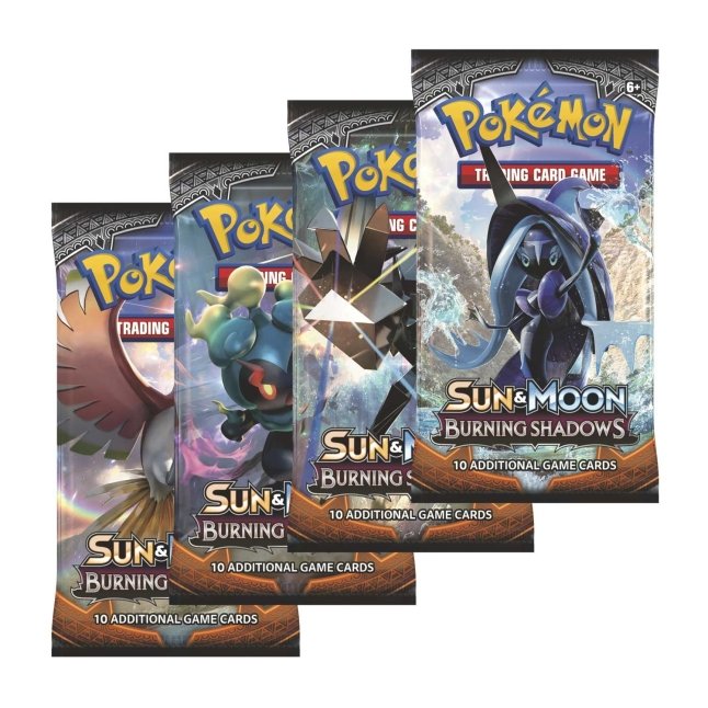 Picture of expansion packs in Pokemon Sun & Moon Burning Shadows Booster Box