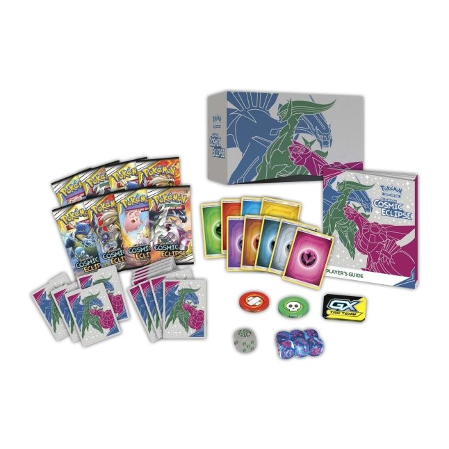 Picture of contents in Pokemon Sun & Moon Cosmic Eclipse Elite Trainer Box