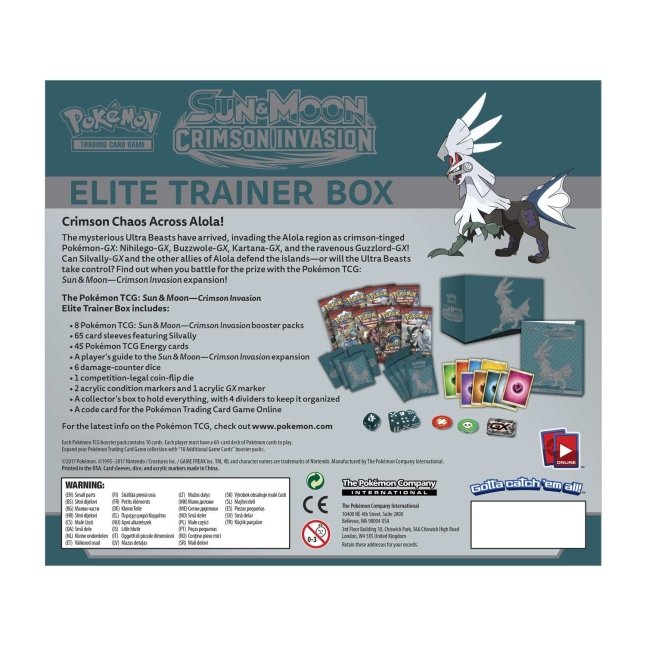 Picture of back of Pokemon Sun & Moon Crimson Invasion Elite Trainer Box