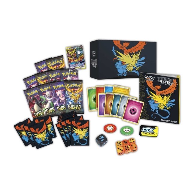 Picture of contents in Pokemon Sun & Moon Hidden Fates Elite Trainer Box