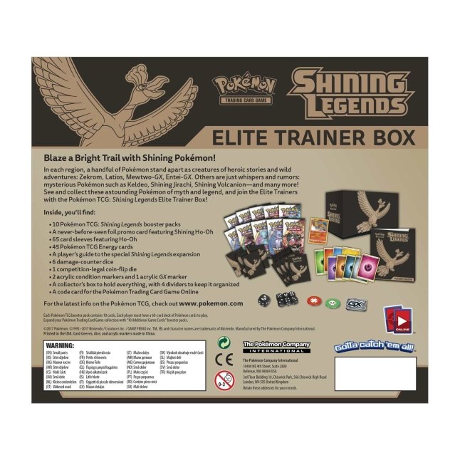 Picture of back of Pokemon Sun & Moon Shining Legends Elite Trainer Box