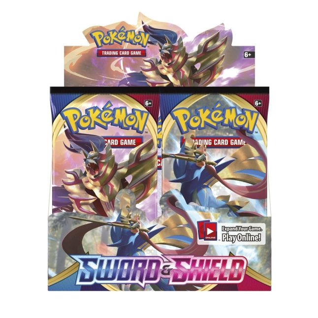 Picture of front of Pokemon Sword & Shield Booster Box