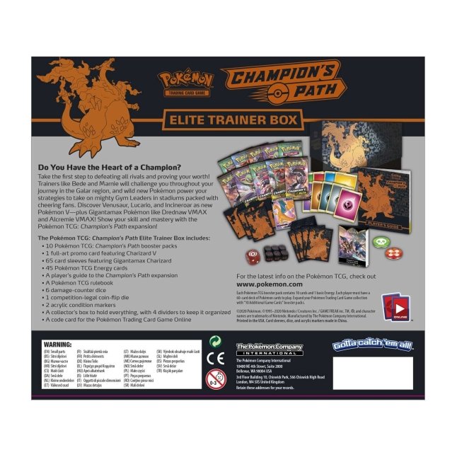 Picture of back of Pokemon Sword & Shield Champion's Path Elite Trainer Box