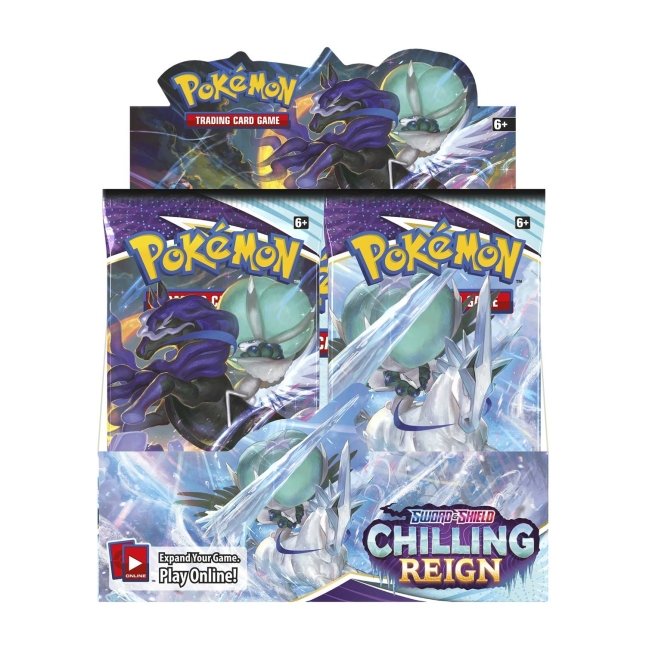 Picture of front of Pokemon Sword & Shield Chilling Reign Booster Box