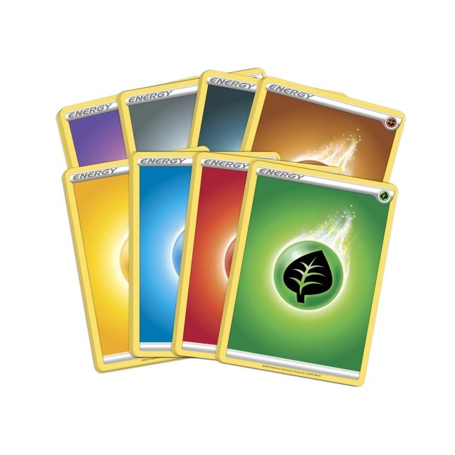 Picture of energy cards in Pokemon Sword & Shield Fusion Strike Pokemon Center Elite Trainer Box