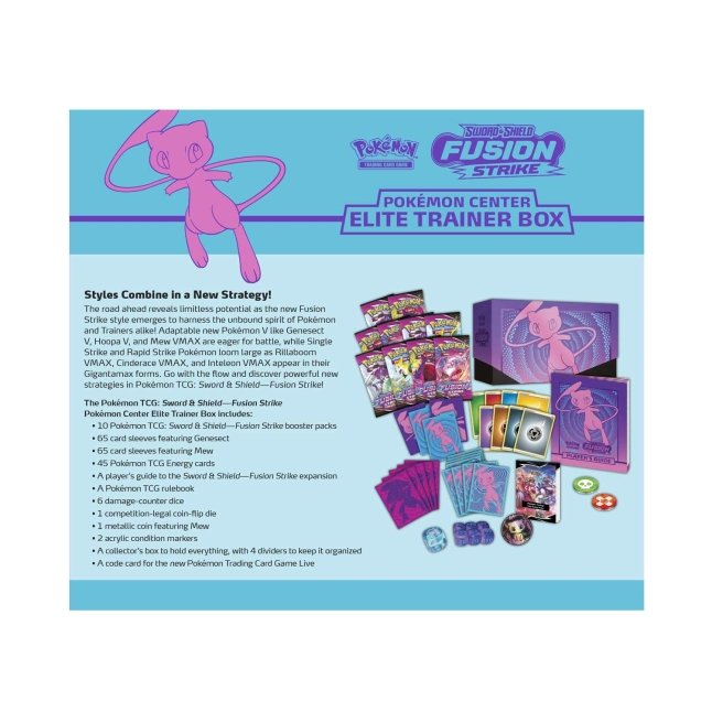 Picture of back of Pokemon Sword & Shield Fusion Strike Pokemon Center Elite Trainer Box