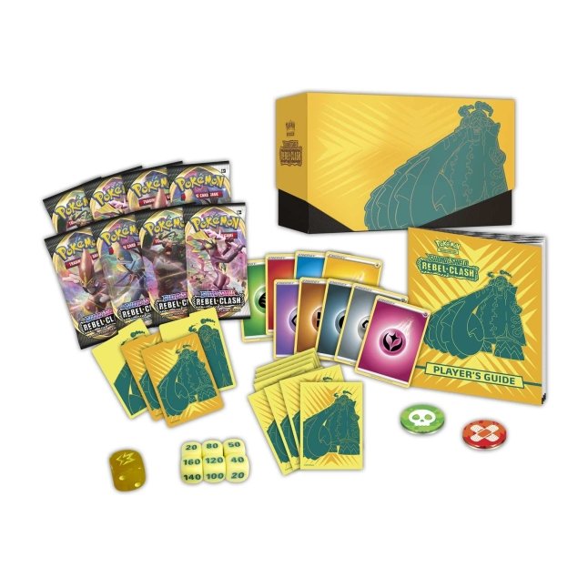 Picture of contents in Pokemon Sword & Shield Rebel Clash Elite Trainer Box