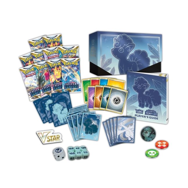Picture of contents in Pokemon Sword & Shield Silver Tempest Pokemon Center Elite Trainer Box