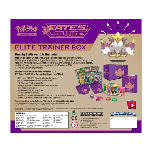 Picture of back of Pokemon XY Fates Collide Elite Trainer Box