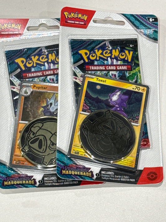Pokemon Twilight Masquerade Single Pack Blister [Pupitar , Toxel]