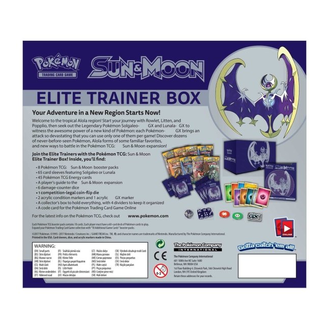 Picture of back of Pokemon Sun & Moon Elite Trainer Box [Lunala]