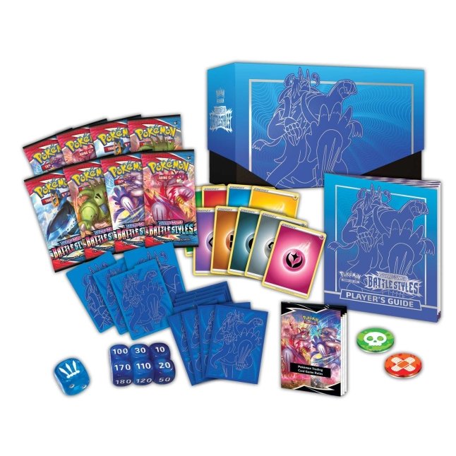 Picture of contents in Pokemon Sword & Shield Battle Styles Elite Trainer Box [Blue Rapid Strike Urshifu]