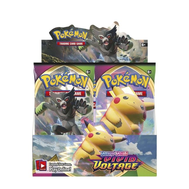Picture of front of Pokemon Sword & Shield Vivid Voltage Booster Box