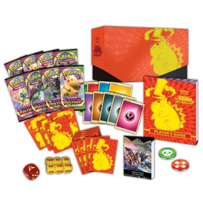 Picture of contents in Pokemon Sword & Shield Vivid Voltage Elite Trainer Box