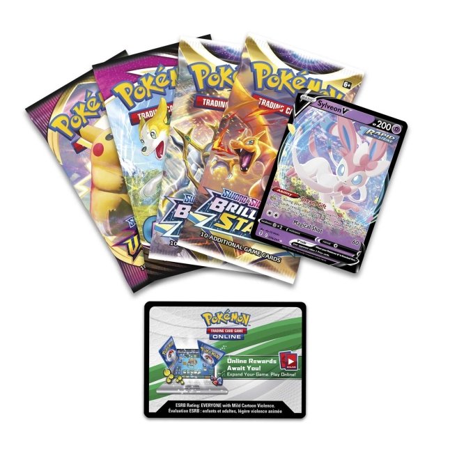 Picture of expansion packs in Pokemon TCG: V Hero Tin [Sylveon]