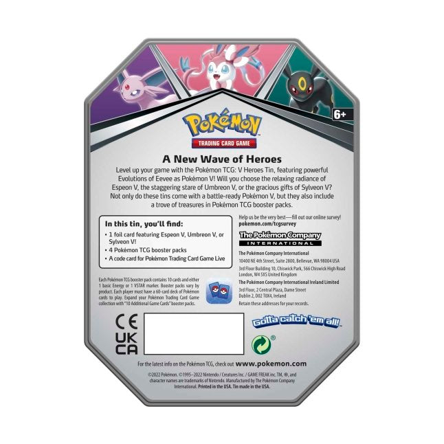 Picture of back of Pokemon TCG: V Hero Tin [Sylveon]