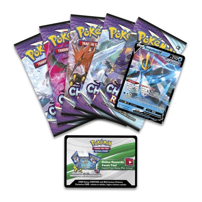 Picture of expansion packs in Pokemon TCG: V Striker Tin [Empoleon]