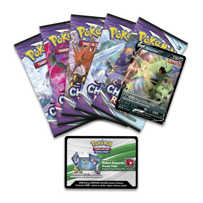 Picture of expansion packs in Pokemon TCG: V Striker Tin [Tyranitar]