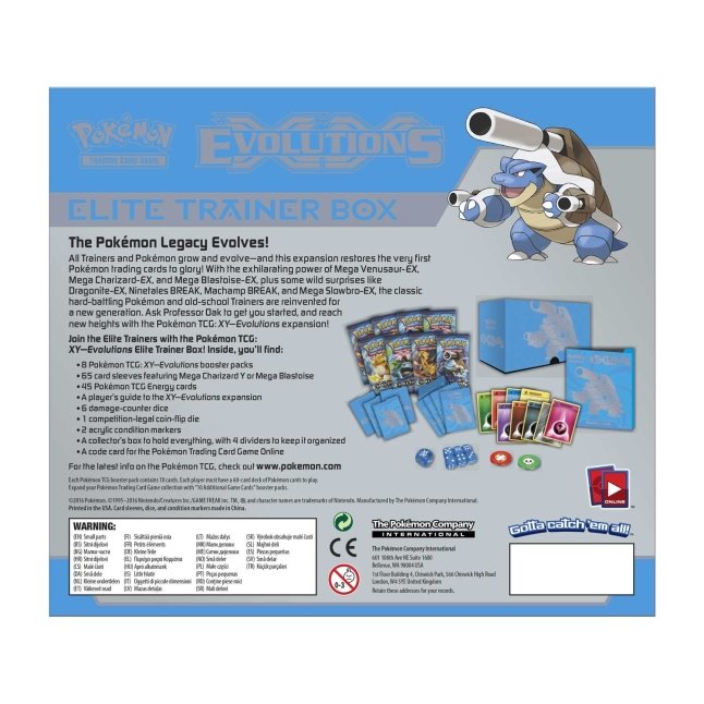 Picture of back of Pokemon XY Evolutions Elite Trainer Box [Blastoise]