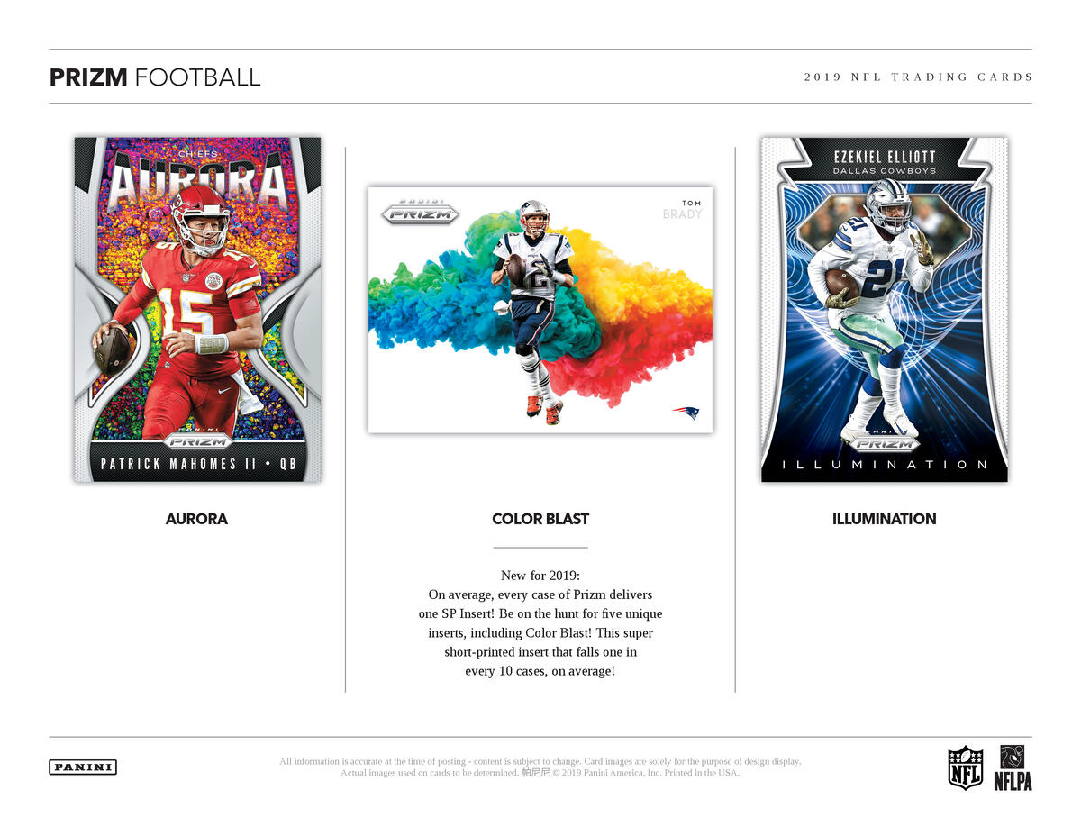 Picture of highlight cards in 2019 Panini Prizm 1st Off The Line (FOTL) Football Hobby Box