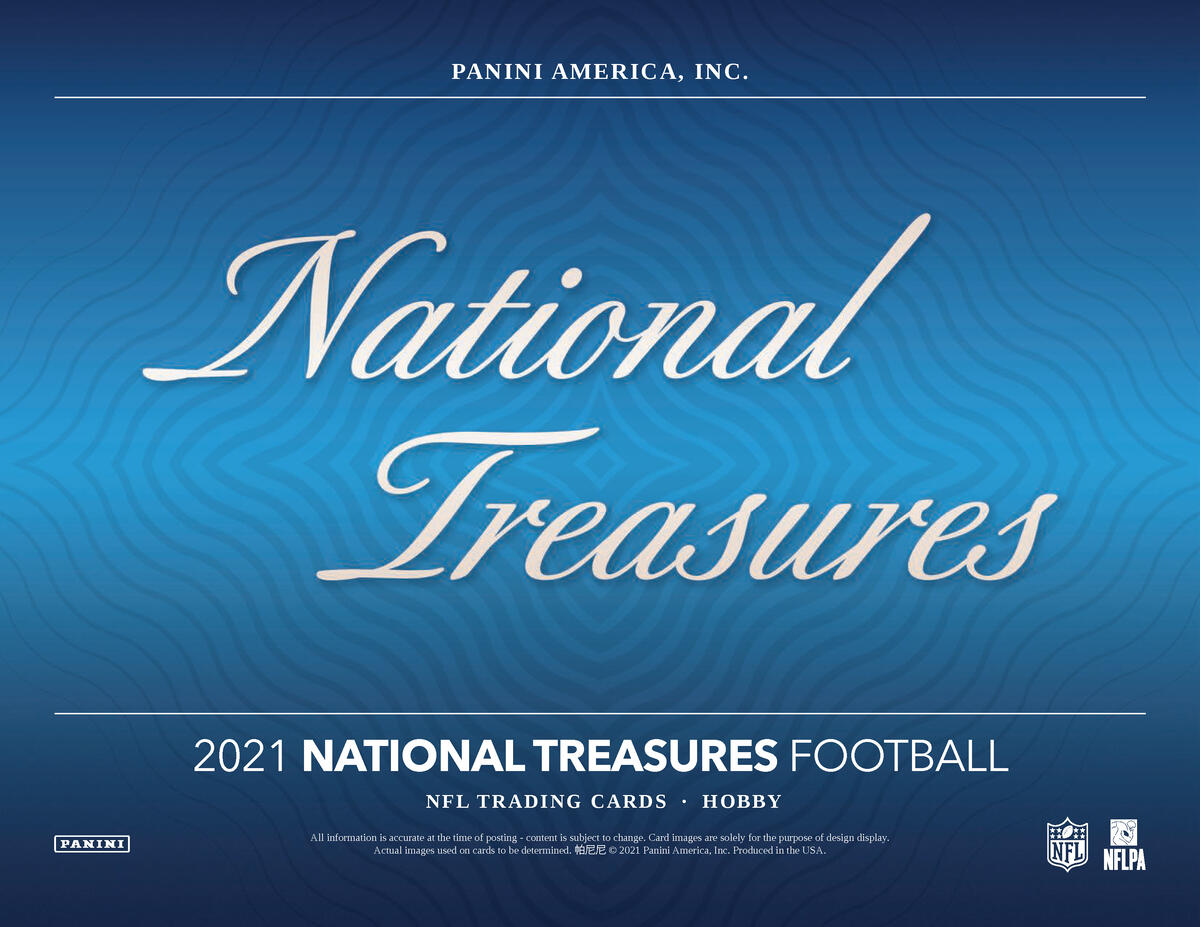 Picture of key players in 2021 Panini National Treasures 1st Off The Line (FOTL) Football Hobby Box