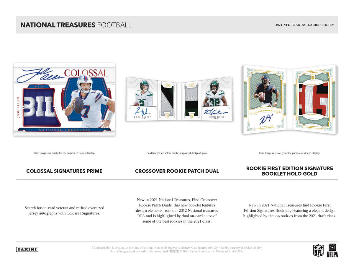 Picture of highlight cards in 2021 Panini National Treasures 1st Off The Line (FOTL) Football Hobby Box