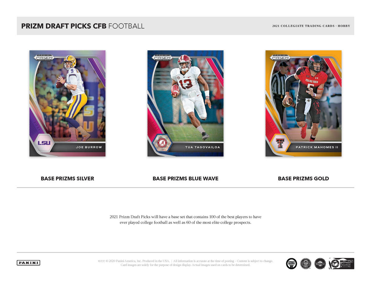 Picture of  legend cards in 2021 Panini Prizm Draft Picks Football Hobby Box