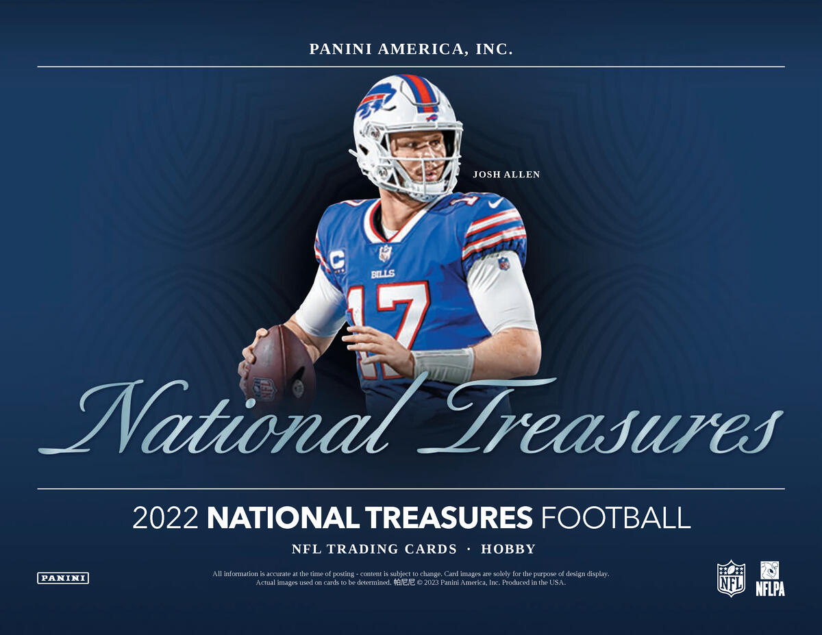 Picture of key players in 2022 Panini National Treasures 1st Off The Line (FOTL) Football Hobby Box