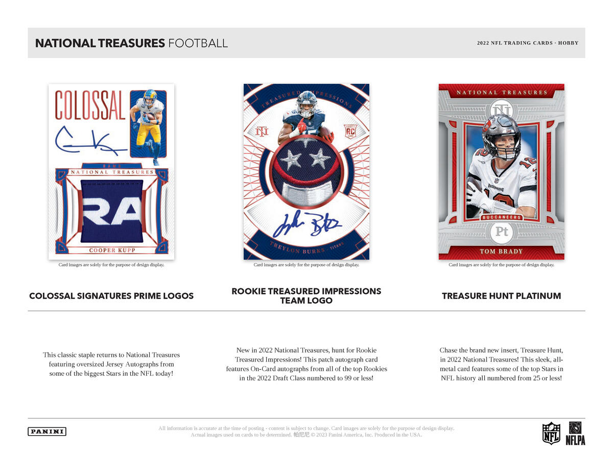 Picture of highlight cards in 2022 Panini National Treasures 1st Off The Line (FOTL) Football Hobby Box