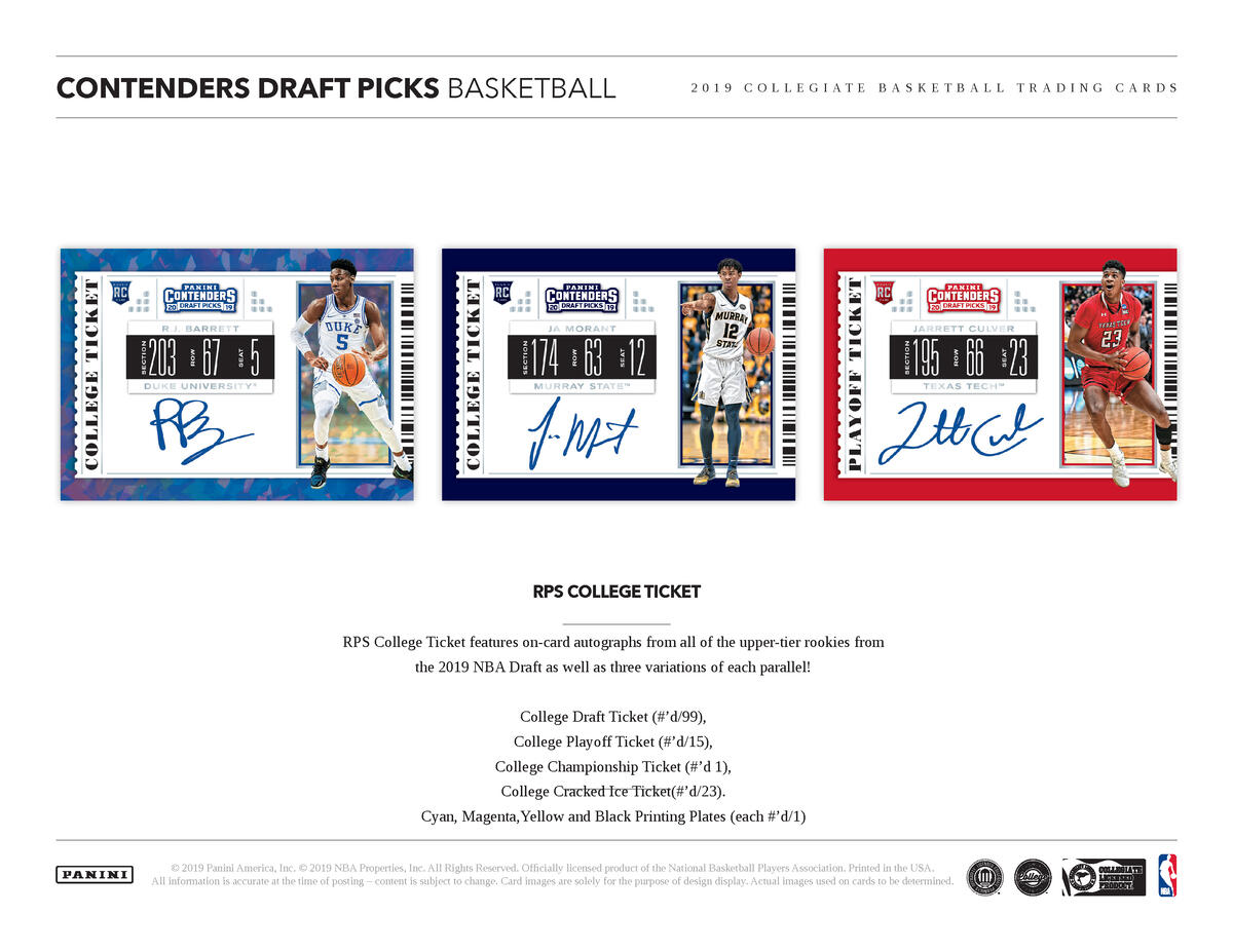 Picture of  legend cards in 2019/20 Panini Contenders Draft Picks 1st Off The Line (FOTL) Basketball Hobby Box