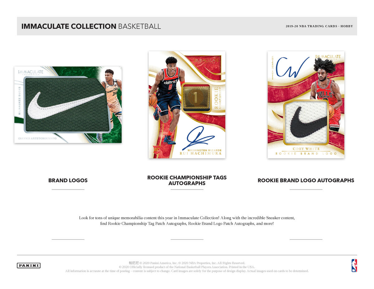 Picture of highlight cards in 2019/20 Panini Immaculate 1st Off The Line (FOTL) Basketball Hobby Box