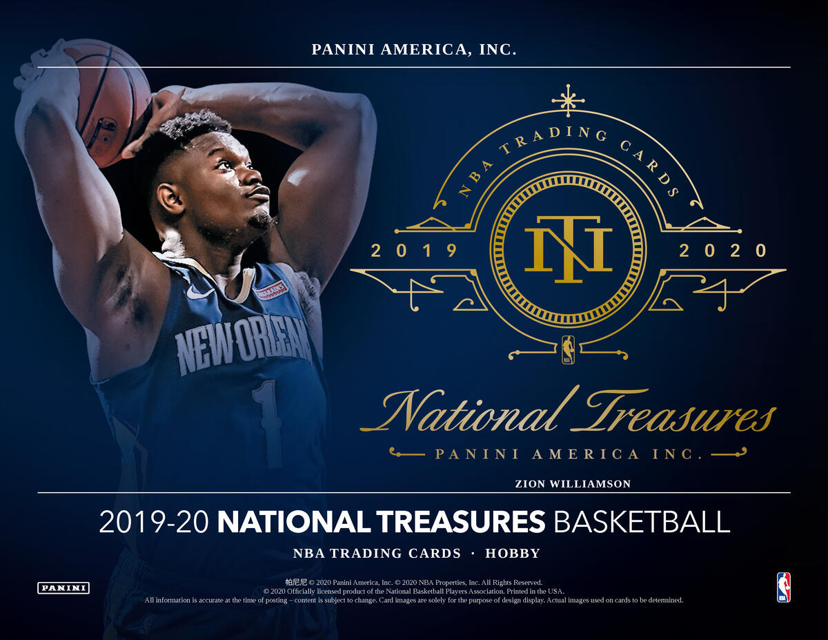 Picture of key players in 2019/20 Panini National Treasures Basketball Hobby Box