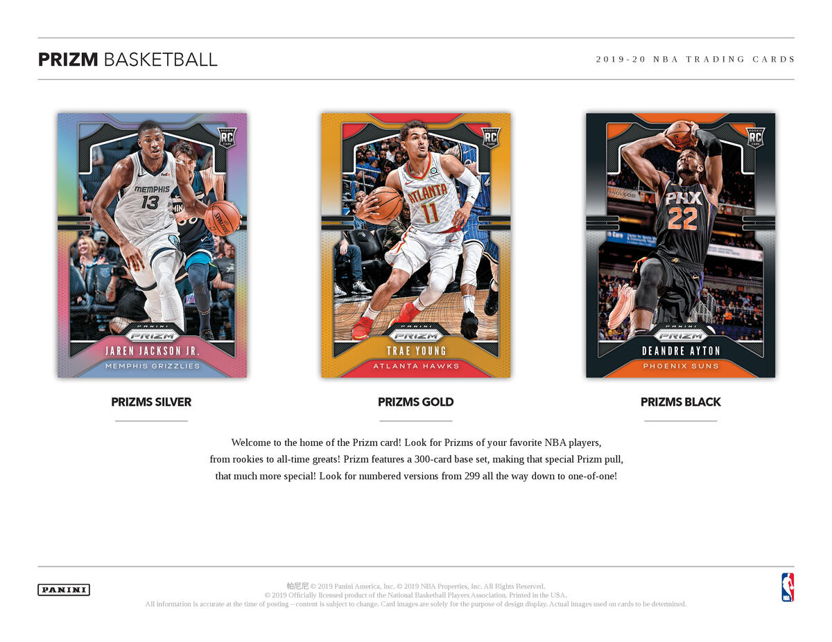 Picture of rookie cards in 2019/20 Panini Prizm 1st Off The Line (FOTL) Premium Edition Basketball Hobby Box