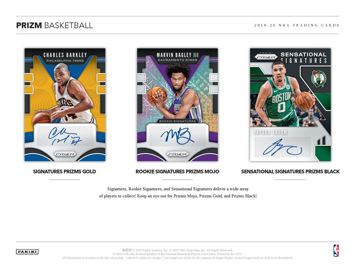 Picture of  legend cards in 2019/20 Panini Prizm 1st Off The Line (FOTL) Premium Edition Basketball Hobby Box