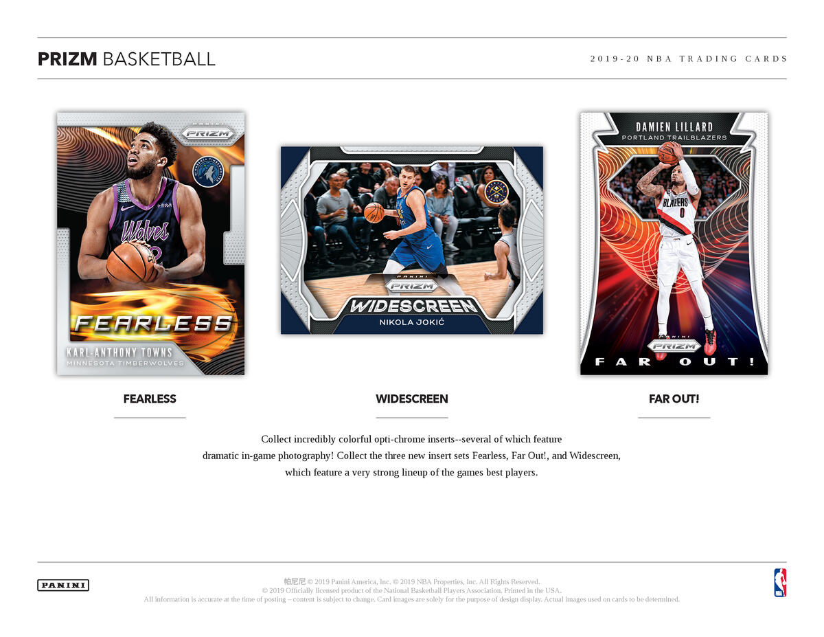 Picture of highlight cards in 2019/20 Panini Prizm 1st Off The Line (FOTL) Premium Edition Basketball Hobby Box