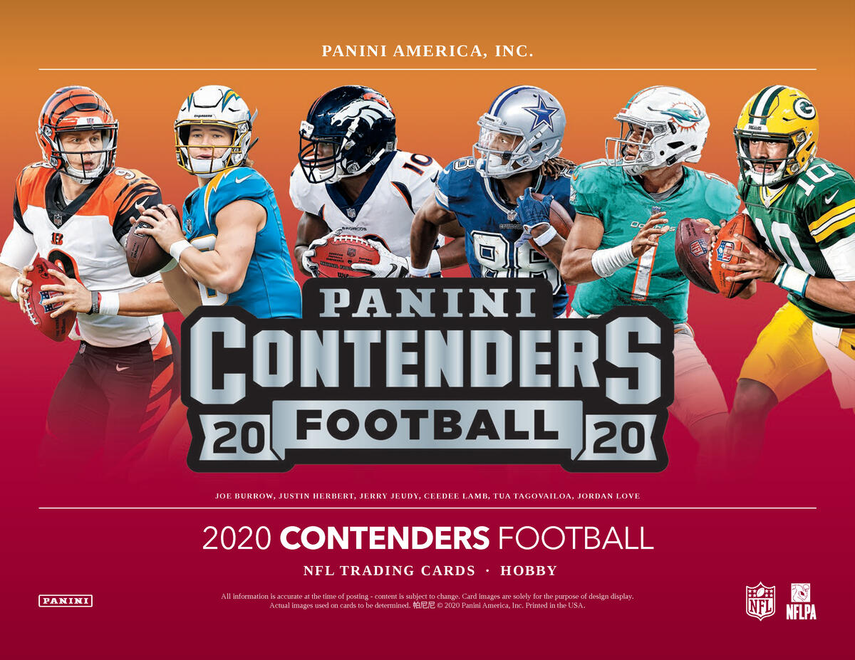 Picture of key players in 2020 Panini Contenders 1st Off The Line (FOTL) Football Hobby Box