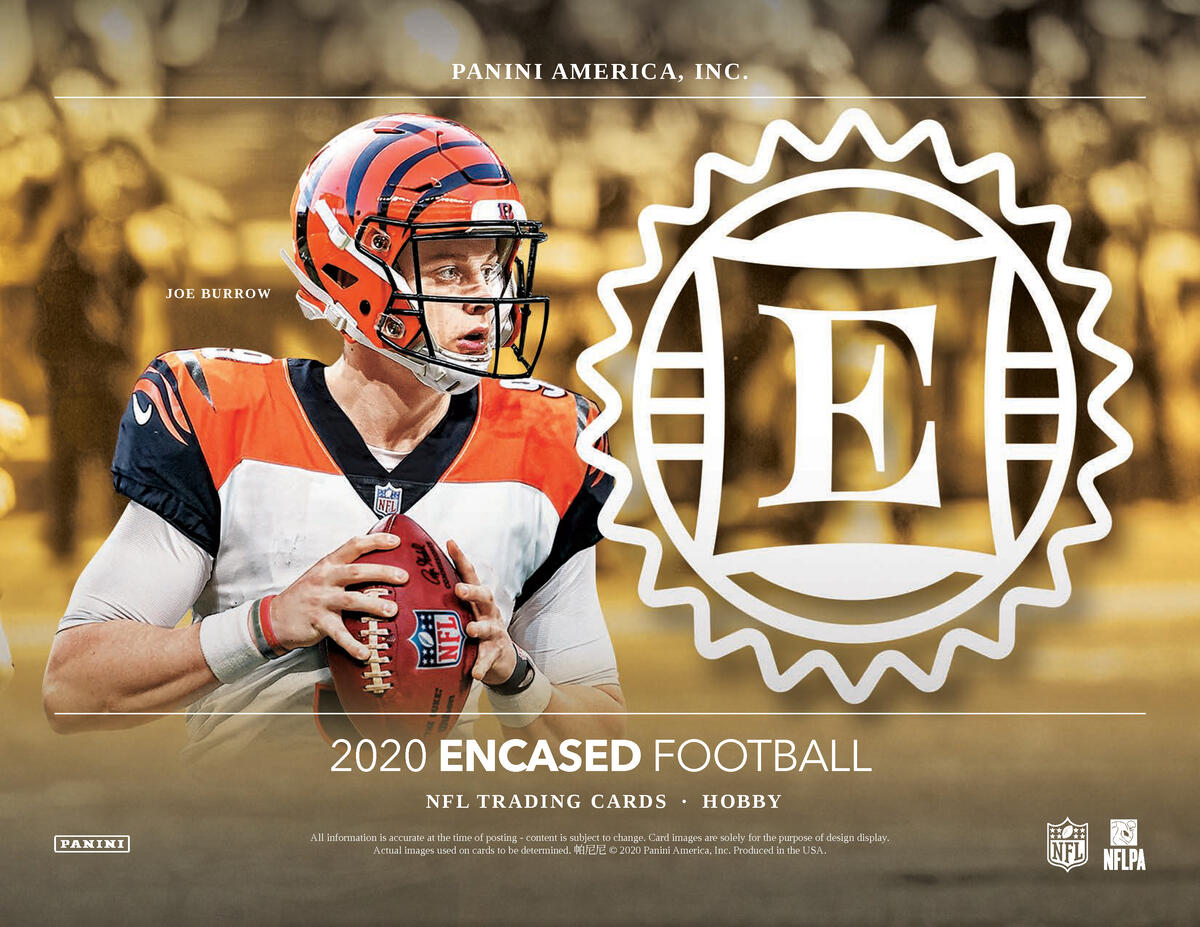 Picture of key players in 2020 Panini Encased 1st Off The Line (FOTL) Football Hobby Box