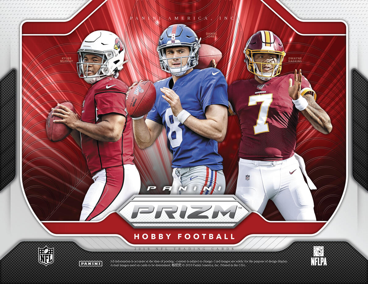 Picture of key players in 2019 Panini Prizm 1st Off The Line (FOTL) Football Hobby Box