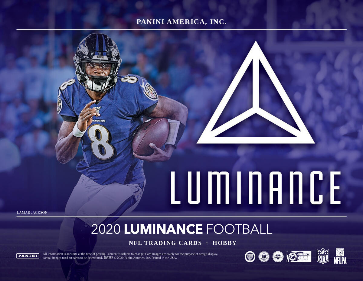 Picture of key players in 2020 Panini Luminance Football Hobby Box