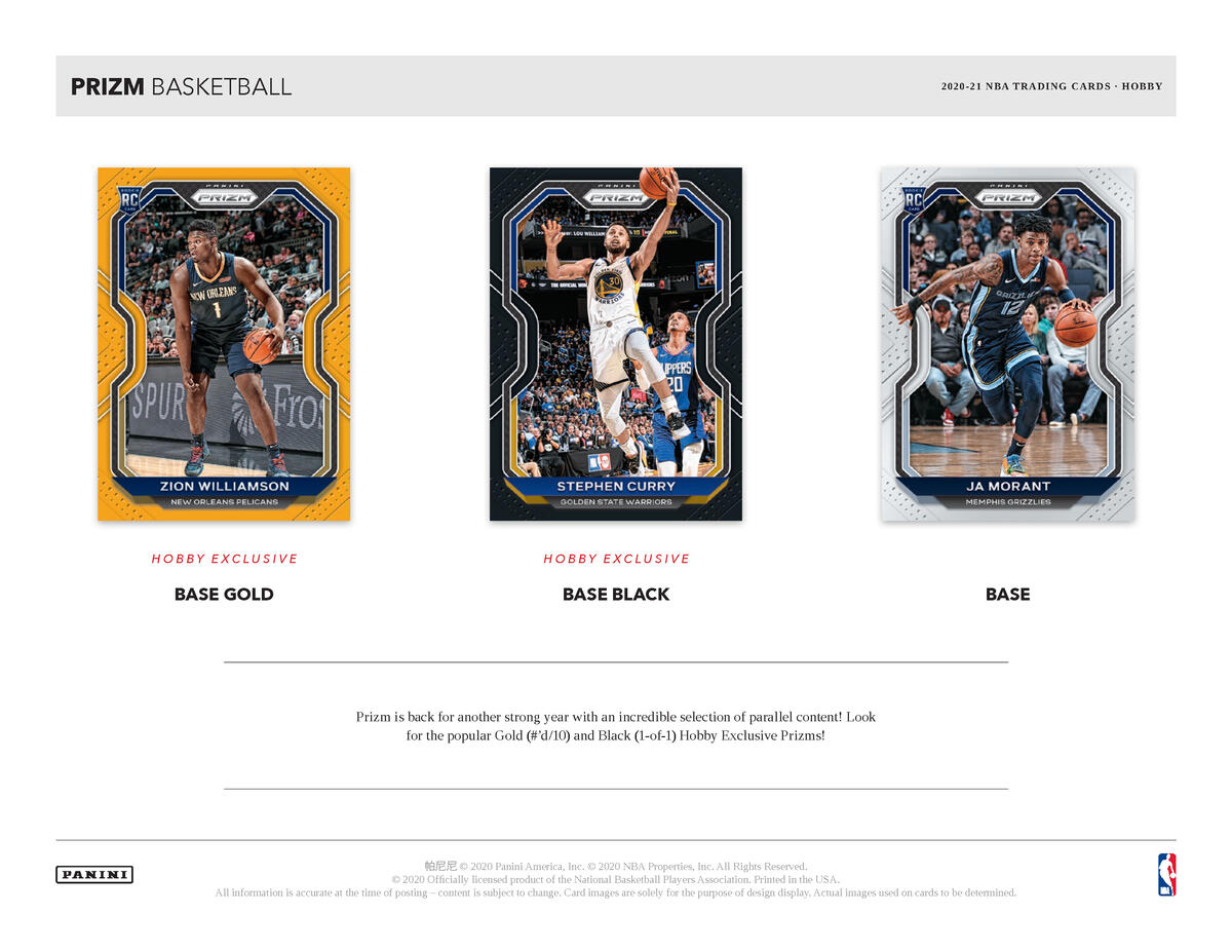 Picture of rookie cards in 2020/21 Panini Prizm 1st Off The Line (FOTL) Basketball Hobby Box